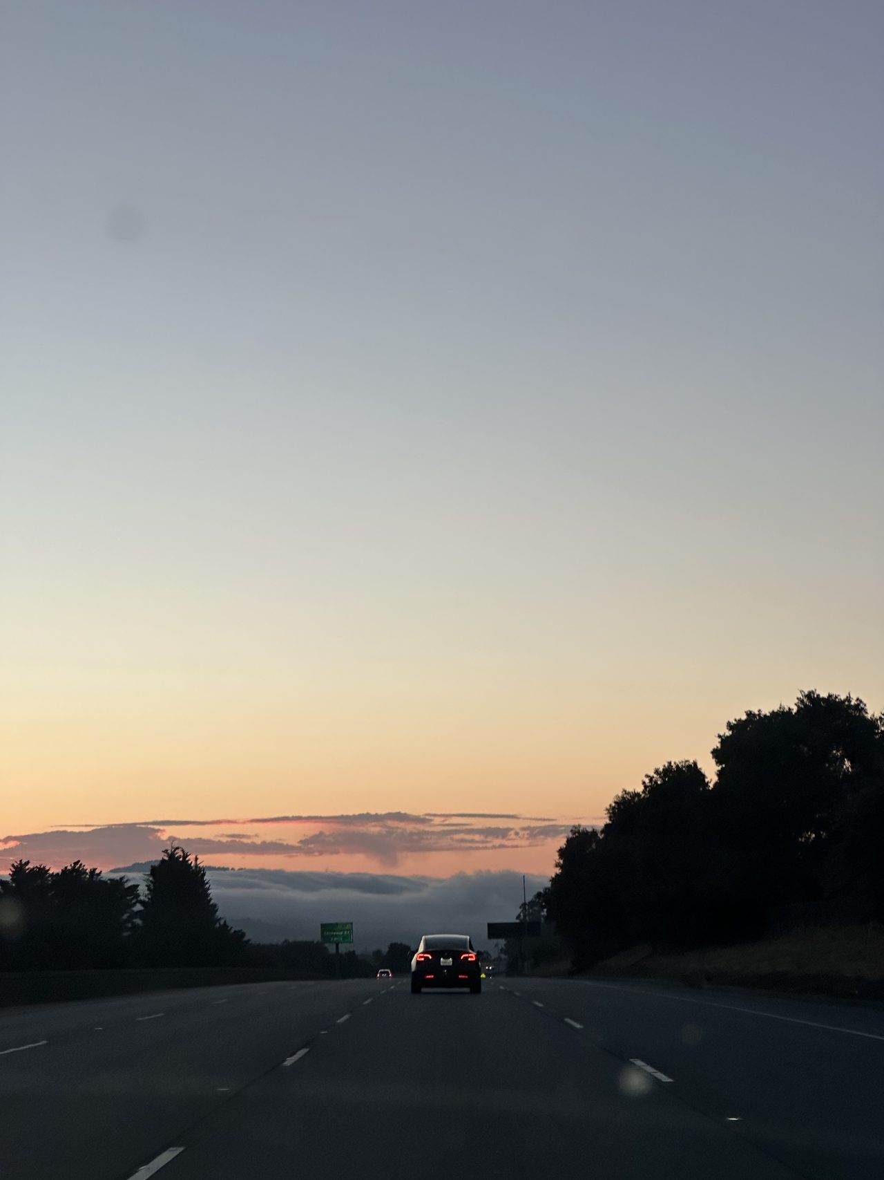 The fog got over the hills before I got home.